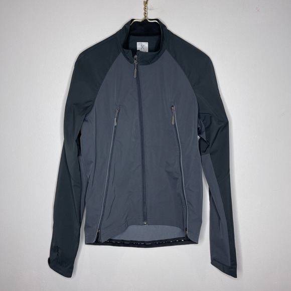 Kitsbow Men's Mixed Shell Gray Lightweight Full Zip Cycling Jacket - Small‎ S